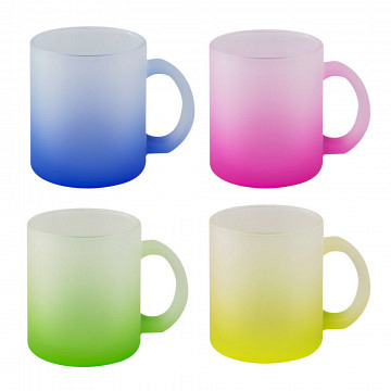 plottiX - 11oz glass mug frosted with color gradient