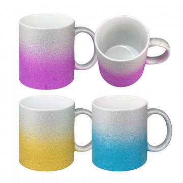 plottiX - 11oz Glitter-Tasse mit Farbverlauf