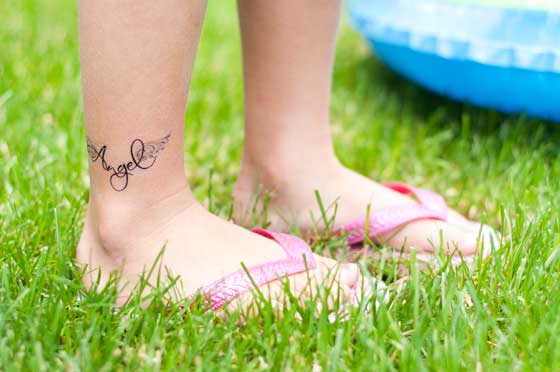 a tattoo at ankle
