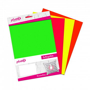 plottiX PremiumFlock Neon Bundle 20cm x 30cm (4 Folien)