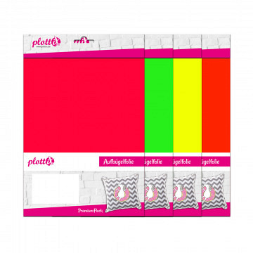 plottiX PremiumFlock neon 20cm x 30cm - 3er-Pack