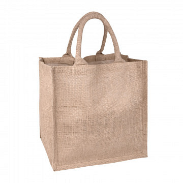 plottiX Jute shopping bag - 30 x 30 x 19 cm - Nature