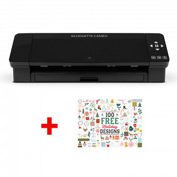 SILHOUETTE CAMEO 4 - Black - With 100 Christmas Designs for the Silhouette Design Store 