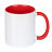 plottiX - 11oz Tasse mit farbigen Henkel und Innenteil Rot