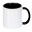 plottiX 11oz Mug with colored handle and core Black