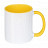 plottiX 11oz Mug with colored handle and core Yellow