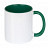 plottiX 11oz Mug with colored handle and core Green
