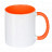 plottiX - 11oz Tasse mit farbigen Henkel und Innenteil Orange