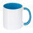 plottiX 11oz Mug with colored handle and core Lightblue