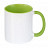 plottiX 11oz Mug with colored handle and core Lightgreen
