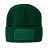 plottiX Beanie knitted in soft acrylic with cotton twill patch Dark green