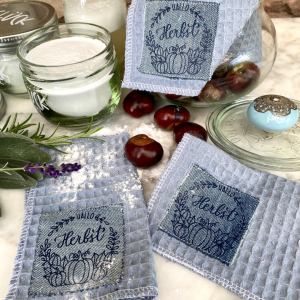 Upcycling Tücher mit herbstlicher Lettering Plotterdatei