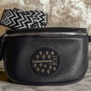 Kunstlederpatch mit gelasertem Fuchs Motiv und Spruch