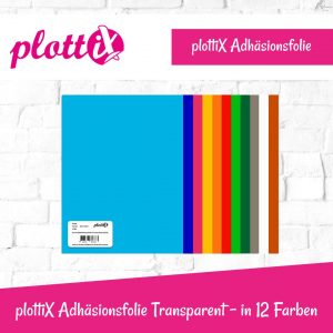 Transparent - 12 Farben plottiX Adhäsionsfolie Opak - 7 Farben