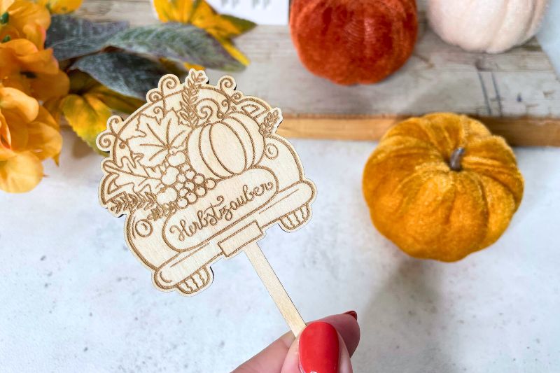 Pflanzenstecker Lasern Herbstdeko