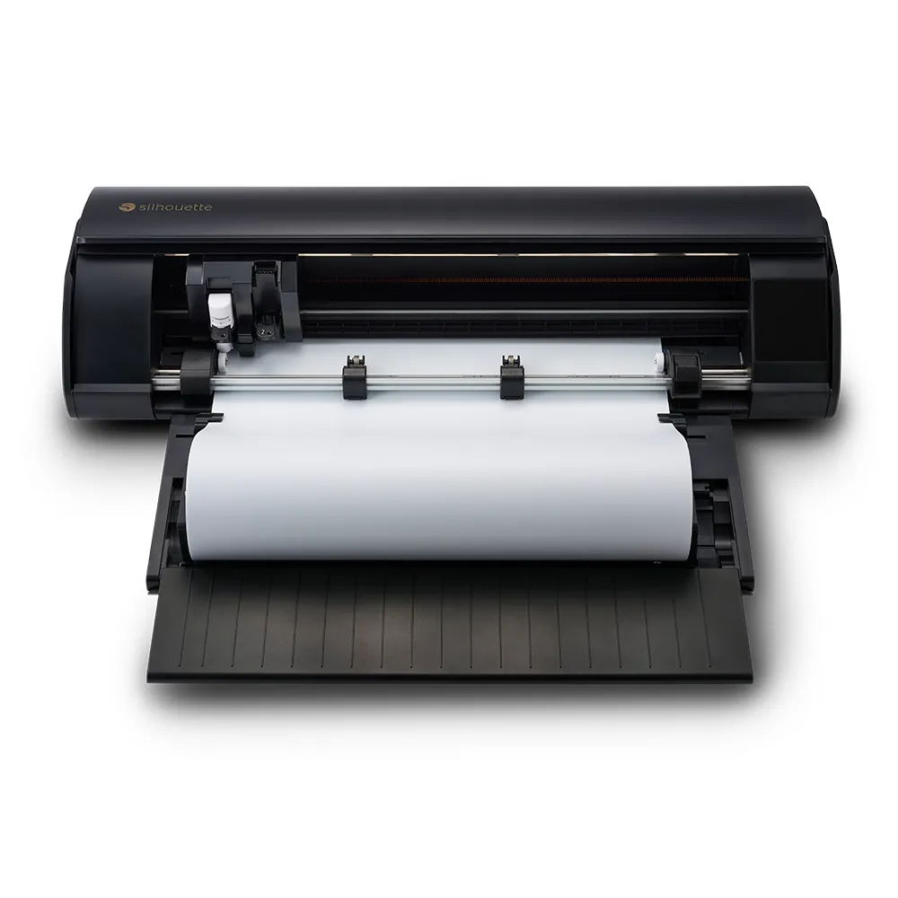 Die SILHOUETTE CAMEO 5a PLUS mit Rollenhalterung.