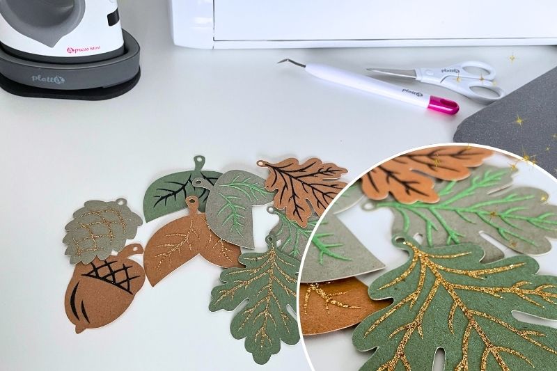Herbstdeko plotten, Blättergirlande geplottet