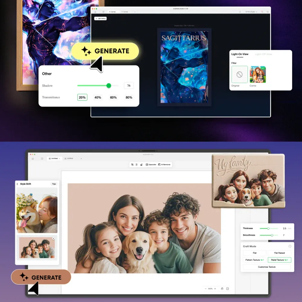 eufyMake hat einige eingebaute KI Funktionen die Sie verwenden können.
