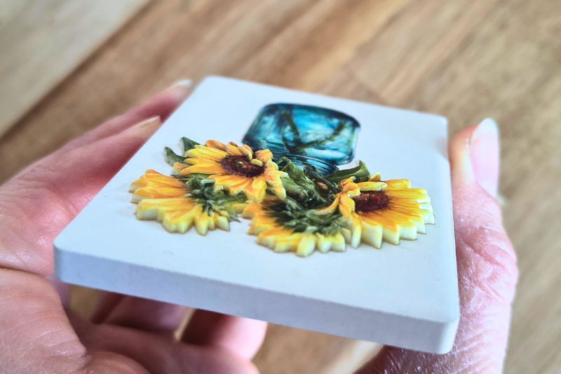 3D-Effekt fertiger Druck von oben