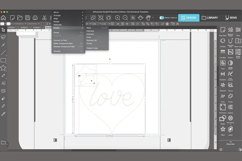 In der Silhouette Studio Version 5 können Sie ihre Designs anpassen uns erstellen.