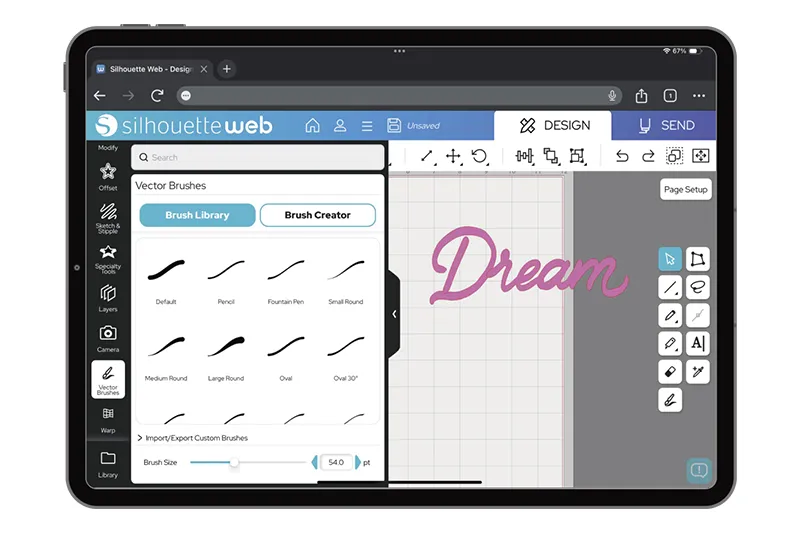 Silhouette Web ist browserbasiert und funktioniert auf allen Endgeräten mit einem Google Chrome Browser.