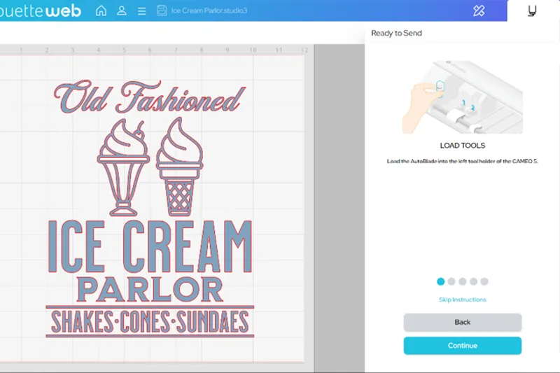In der Silhouette Web Anwendung wird Ihnen genau beschrieben wie Sie Ihre Werkzeuge einzusetzen haben.