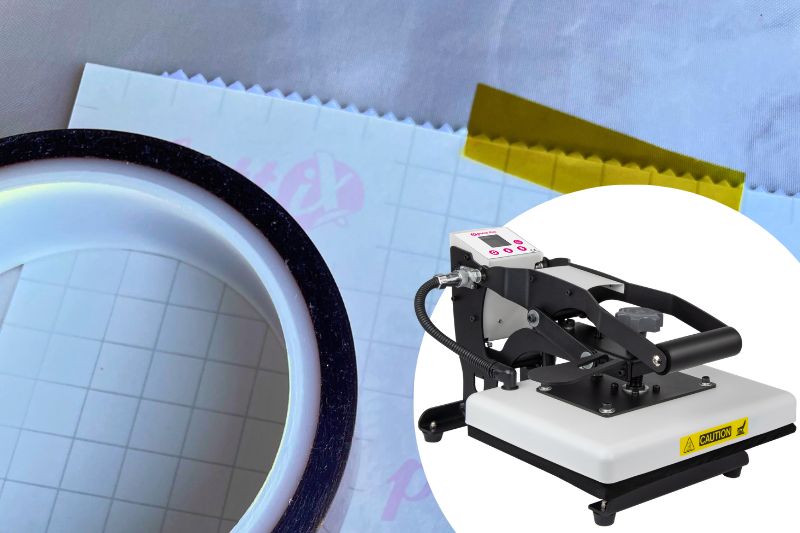 Sublimationsausdruck mit hitzebständigem Klebeband fixieren und pressen