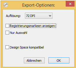 Export-Optionen