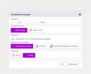 ScanNCut Canvas - Versatzlinie anlegen