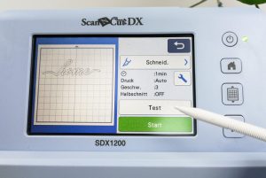 Testschnitt Schneideeinstellung