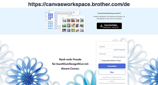 In der Online-Version von CanvasWorkspace anmelden